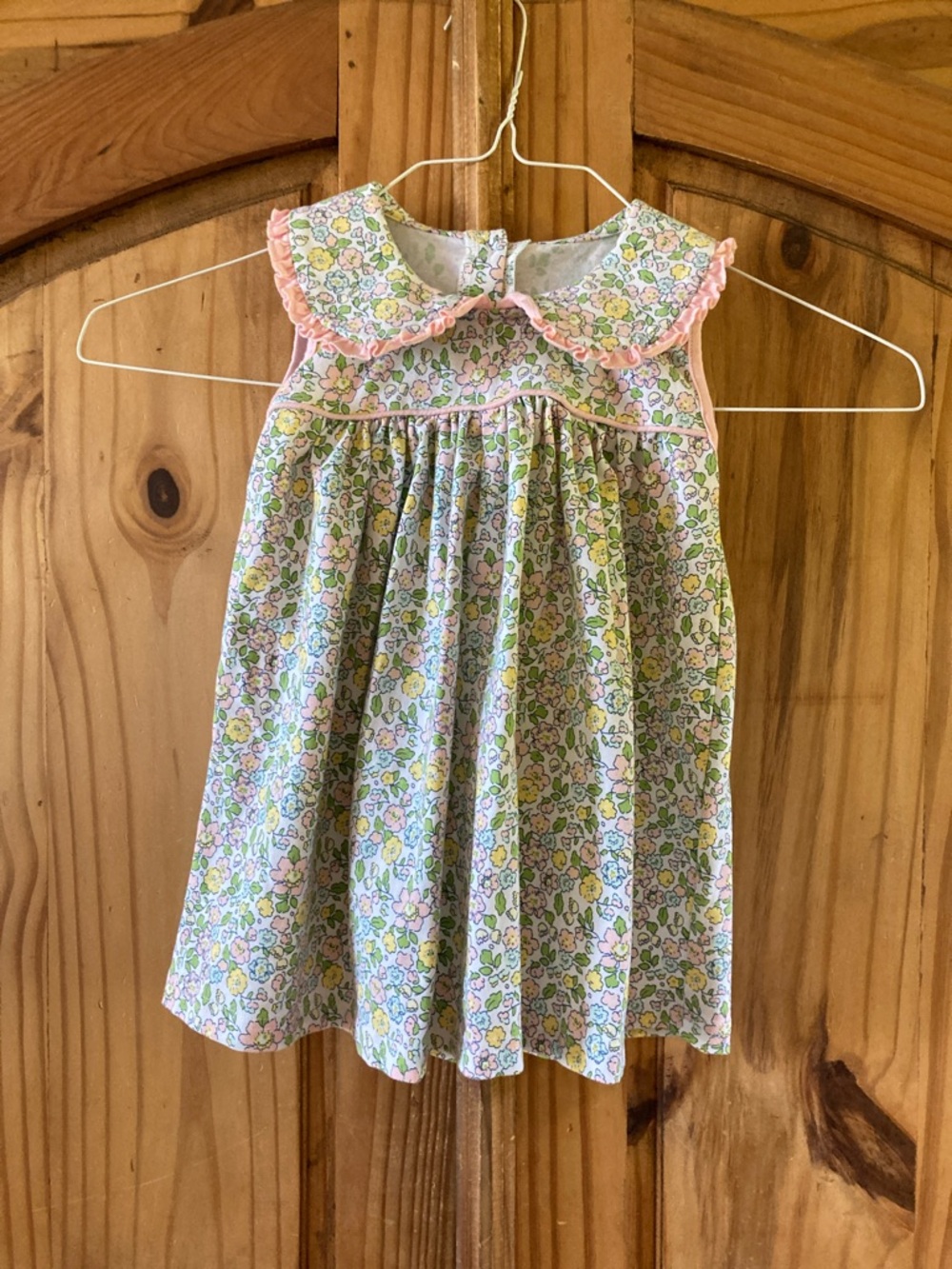 Serendipity Shrimp and Grits Kids pink green flowers sleeveless dress size 4T/5T